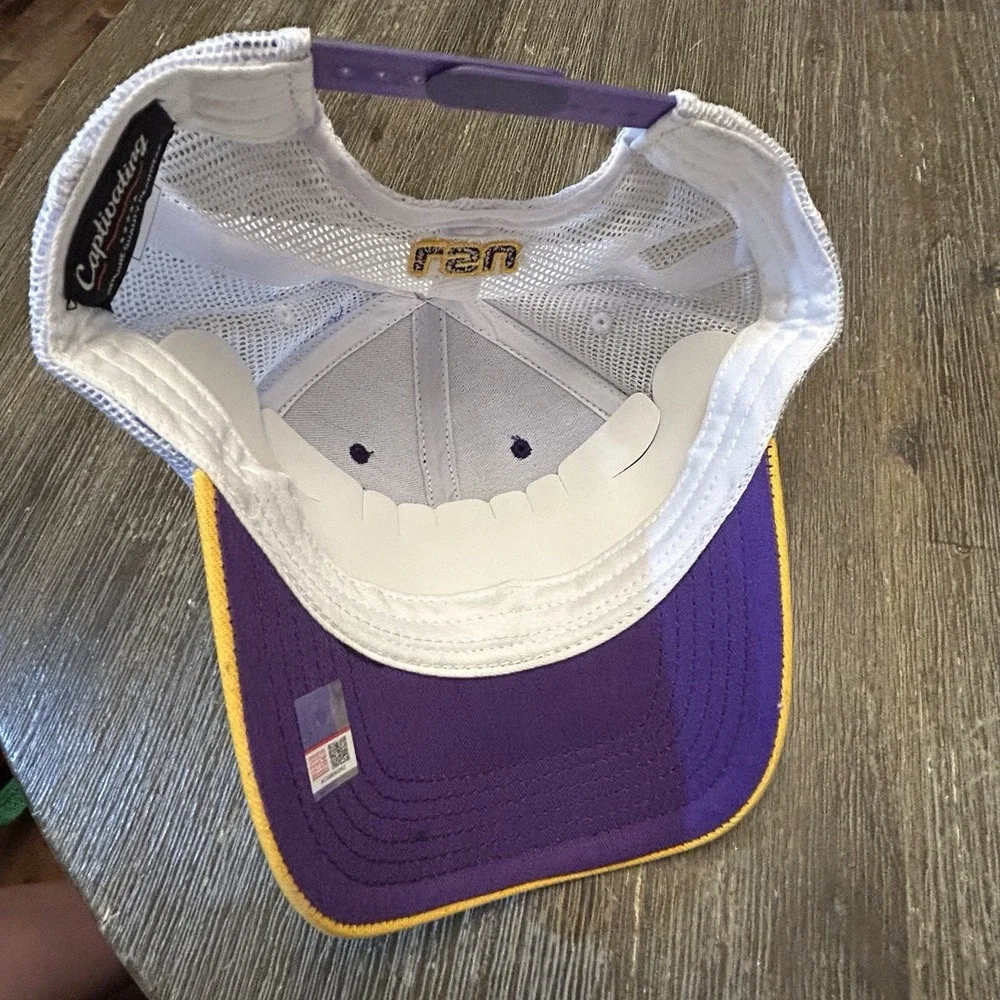 LSU Tigers Trucker Snapback Hat Purple Gold White Mesh Adjustable Cap NCAA